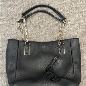 Kate Spade Black and Gold Shoulder Bag with Chain Details